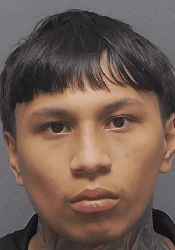 Young man with serious expression, promoting San Antonio Crime Stoppers initiative.
