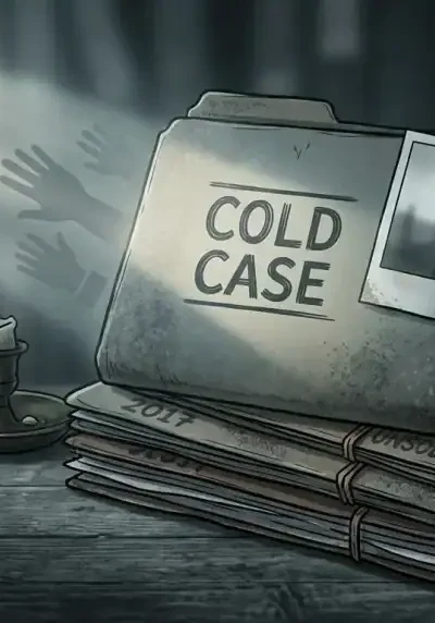 Cold case files and investigation photos related to San Antonio crime stoppers efforts.